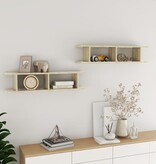 VidaXL Wandschappen 2 st 90x18x20 cm bewerkt hout sonoma eikenkleurig
