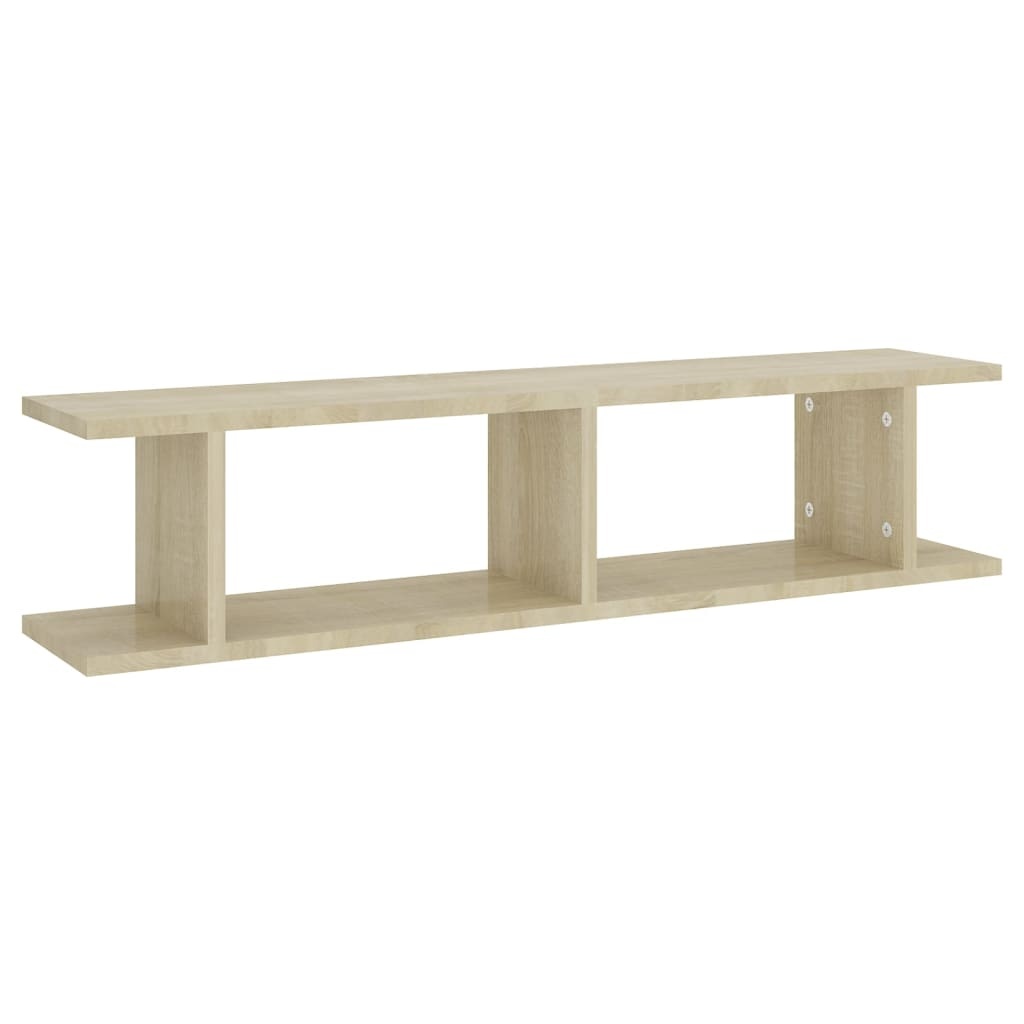 VidaXL Wandschappen 2 st 90x18x20 cm bewerkt hout sonoma eikenkleurig