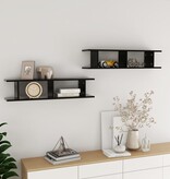 VidaXL Wandschappen 2 st 90x18x20 cm bewerkt hout zwart