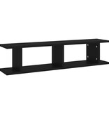 VidaXL Wandschappen 2 st 90x18x20 cm bewerkt hout zwart