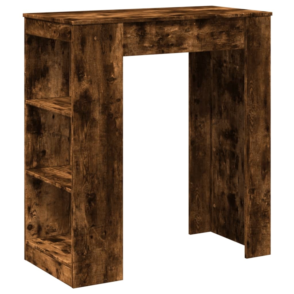 VidaXL Bartafel met rekken 95x47x103,5 cm bewerkt hout gerookt eiken