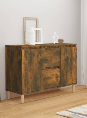 VidaXL Dressoir 101x35x70 cm bewerkt hout gerookt eikenkleurig