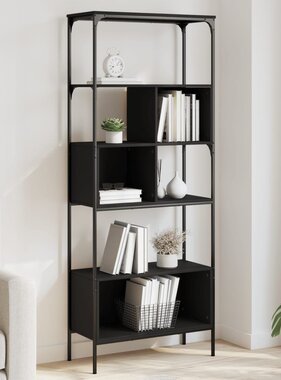 VidaXL Boekenkast 5-laags 76x33x188,5 cm bewerkt hout zwart