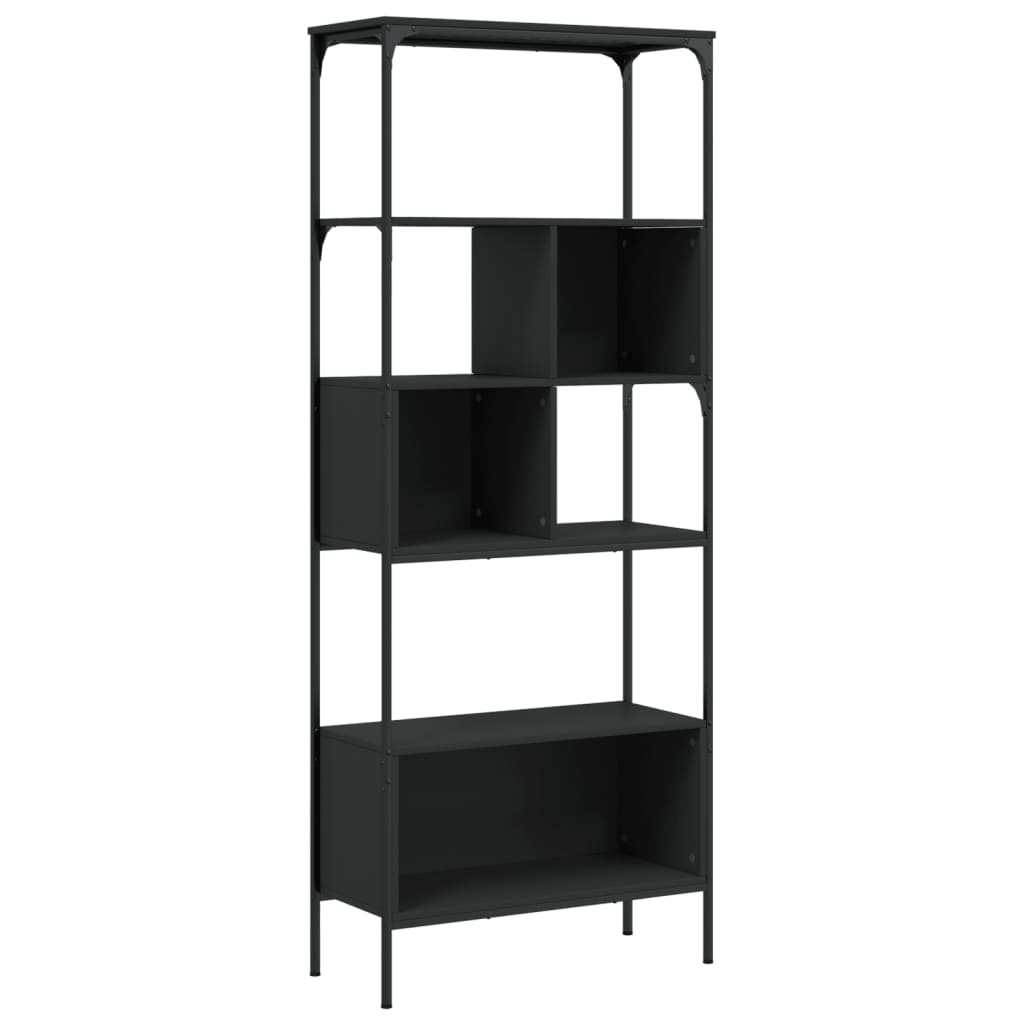 VidaXL Boekenkast 5-laags 76x33x188,5 cm bewerkt hout zwart