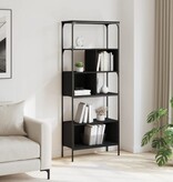 VidaXL Boekenkast 5-laags 76x33x188,5 cm bewerkt hout zwart
