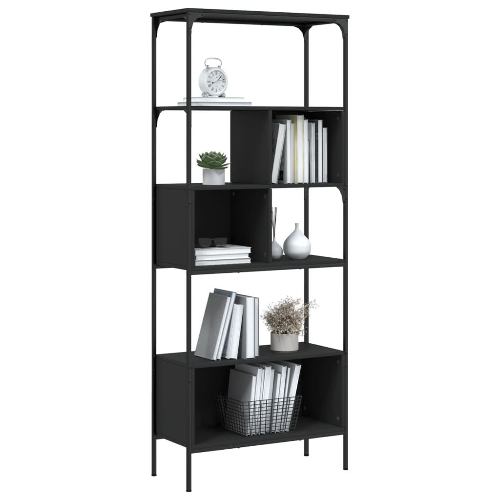 VidaXL Boekenkast 5-laags 76x33x188,5 cm bewerkt hout zwart