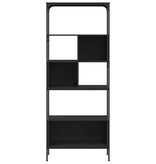 VidaXL Boekenkast 5-laags 76x33x188,5 cm bewerkt hout zwart
