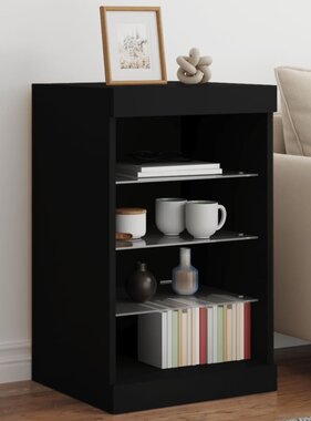 VidaXL Dressoir met LED-verlichting 41x37x67 cm zwart