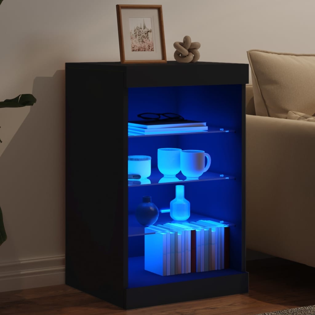 VidaXL Dressoir met LED-verlichting 41x37x67 cm zwart