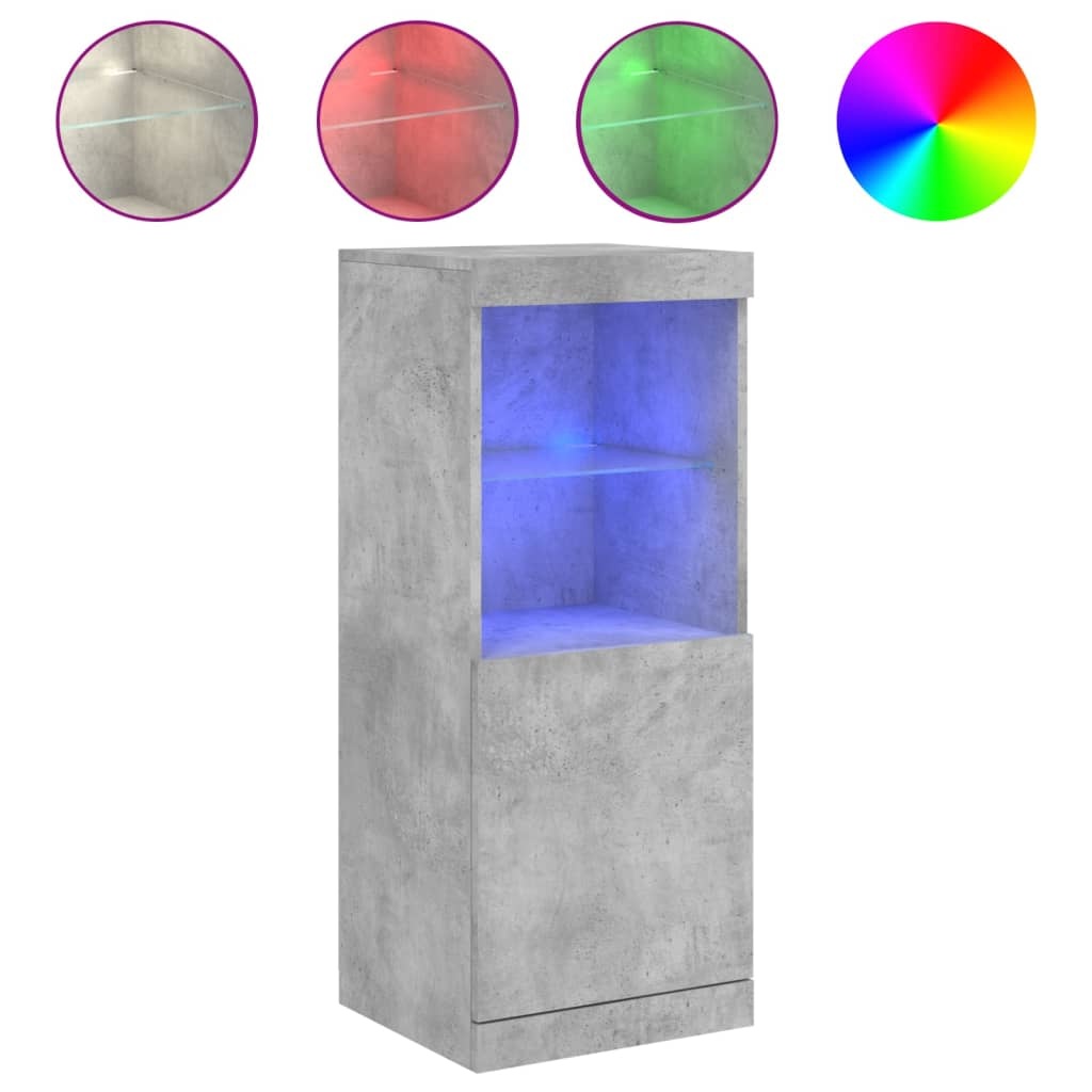 VidaXL Dressoir met LED-verlichting 41x37x100 cm betongrijs