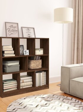 VidaXL Boekenkast 97,5x29,5x100 cm bewerkt hout bruin eikenkleur