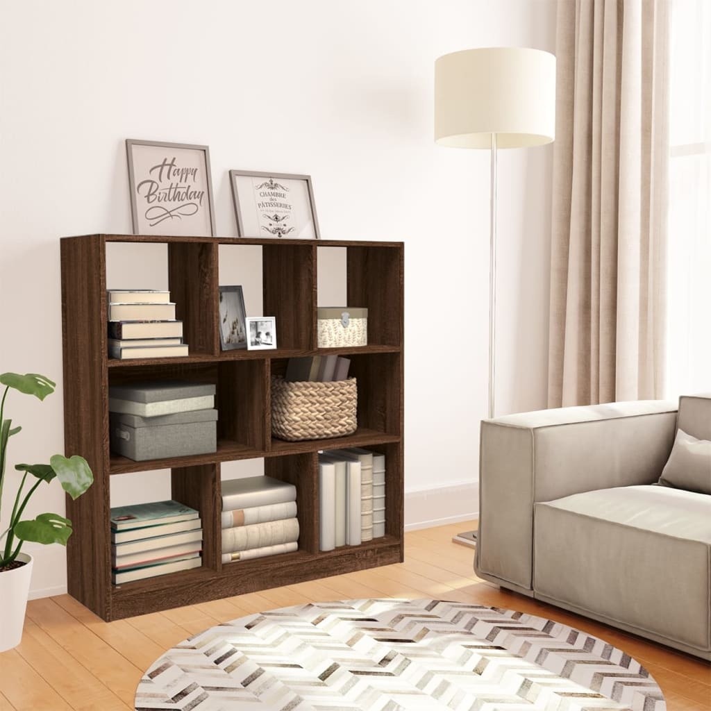VidaXL Boekenkast 97,5x29,5x100 cm bewerkt hout bruin eikenkleur