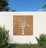 VidaXL Wanddecoratie tuin boomontwerp 55x55 cm cortenstaal