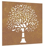 VidaXL Wanddecoratie tuin boomontwerp 55x55 cm cortenstaal