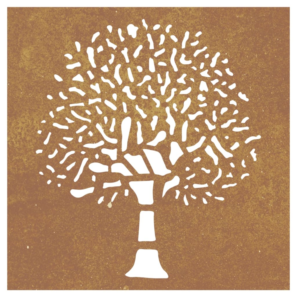 VidaXL Wanddecoratie tuin boomontwerp 55x55 cm cortenstaal