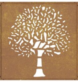 VidaXL Wanddecoratie tuin boomontwerp 55x55 cm cortenstaal