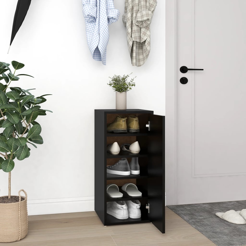 VidaXL Schoenenkast 32x35x70 cm bewerkt hout zwart