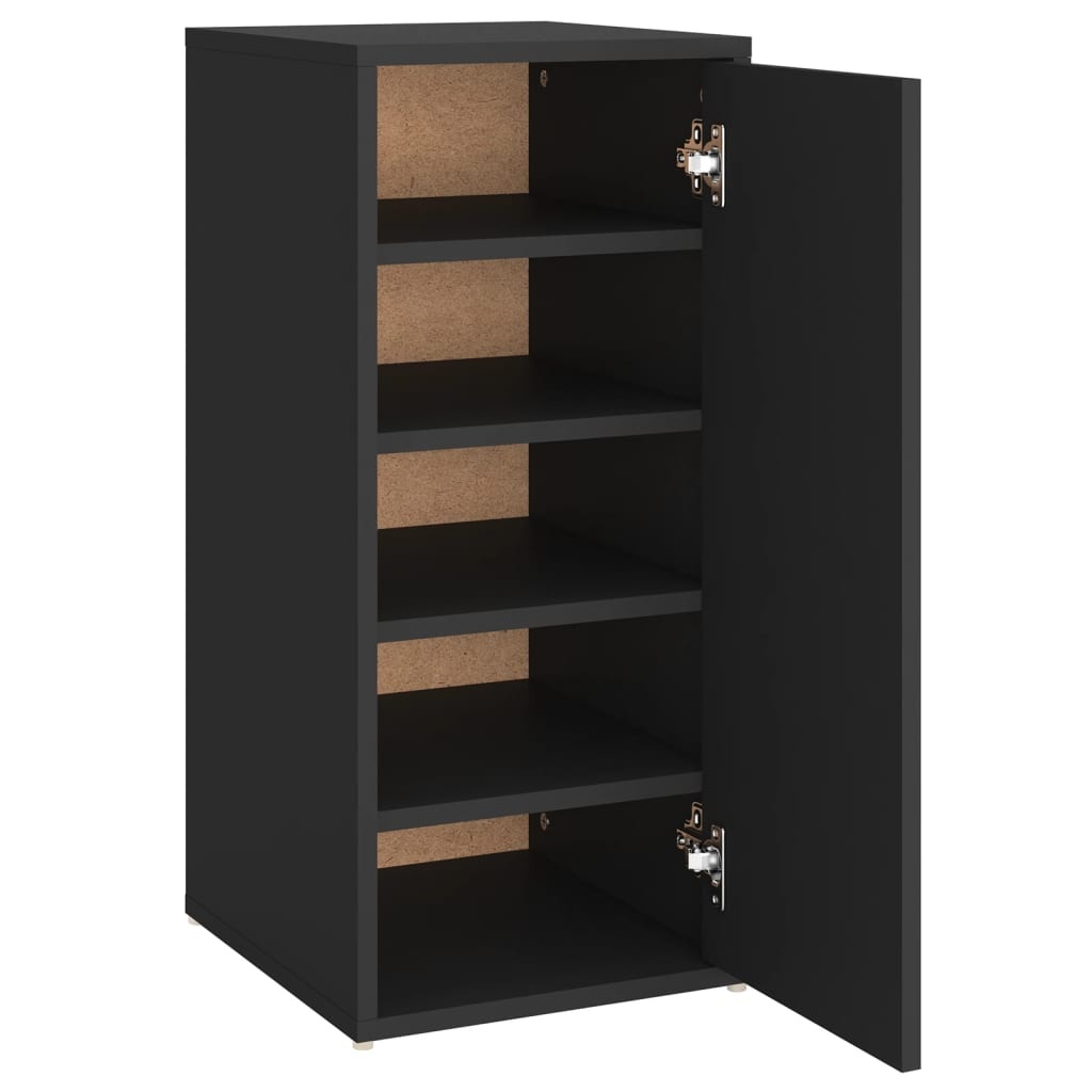 VidaXL Schoenenkast 32x35x70 cm bewerkt hout zwart