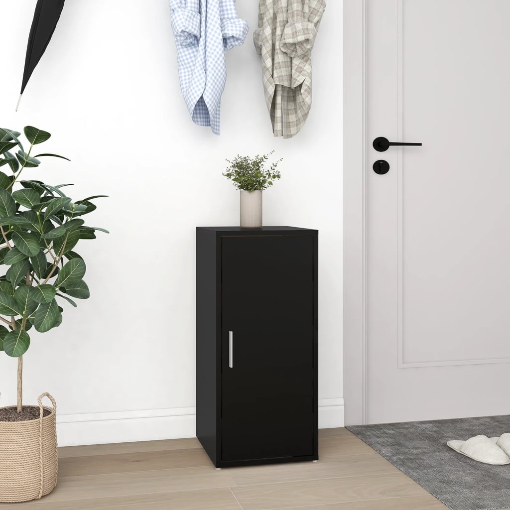 VidaXL Schoenenkast 32x35x70 cm bewerkt hout zwart