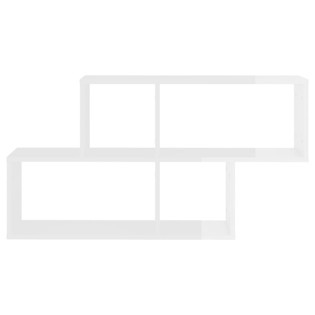 VidaXL Wandschap 100x18x53 cm bewerkt hout hoogglans wit