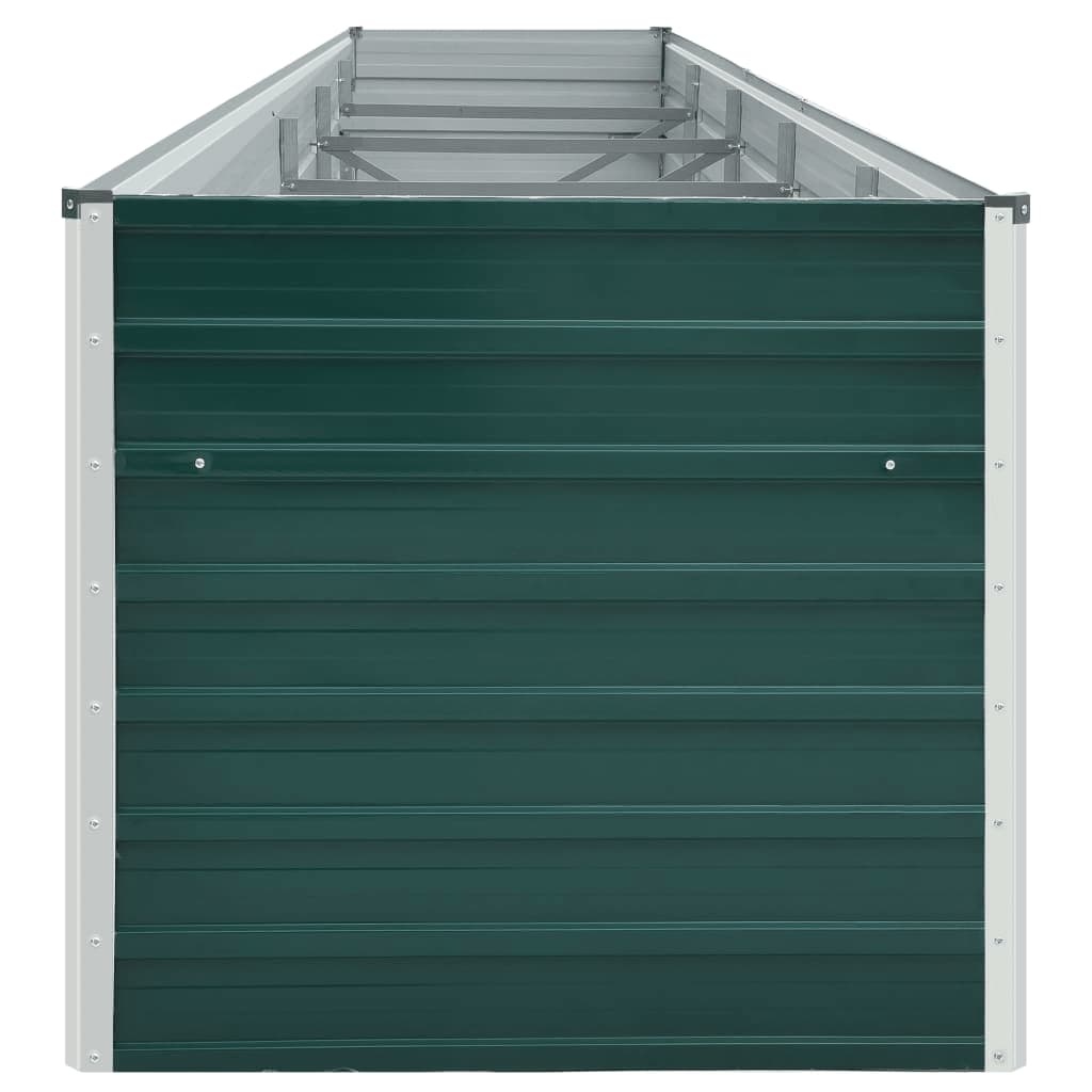 VidaXL Plantenbak verhoogd 400x80x45 cm gegalvaniseerd staal groen
