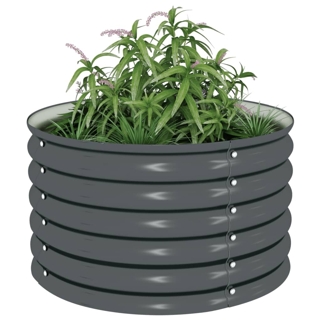 VidaXL Plantenbak verhoogd 80x80x44 cm gegalvaniseerd staal grijs