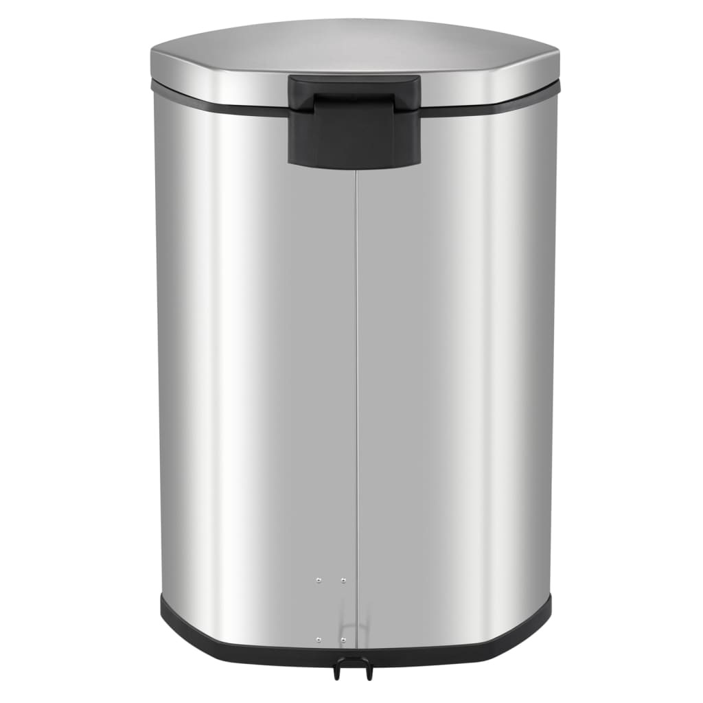 VidaXL Pedaalemmer Shell 2x22 L matzilverkleurig