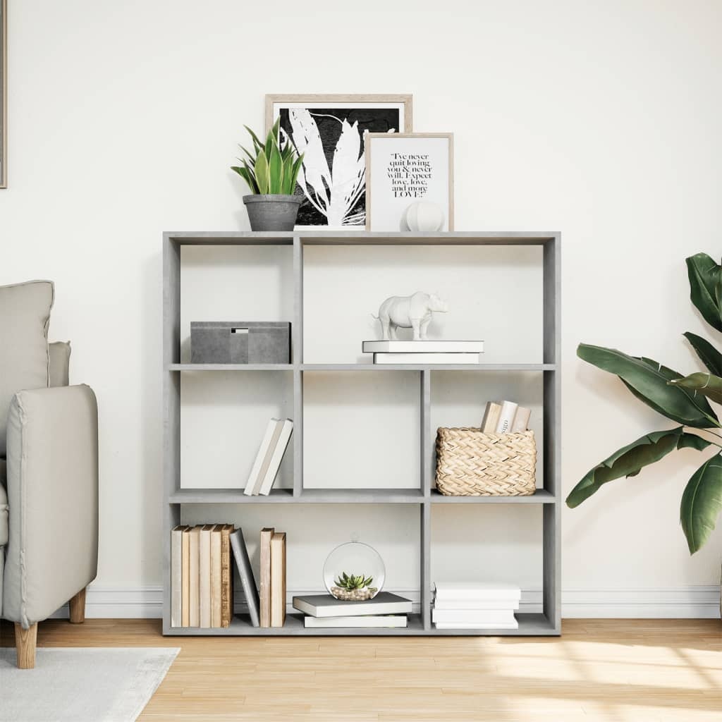 VidaXL Kamerscherm / boekenkast 102x29x103,5 cm hout betongrijs