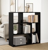 VidaXL Kamerscherm / boekenkast 102x29x103,5 cm bewerkt hout zwart