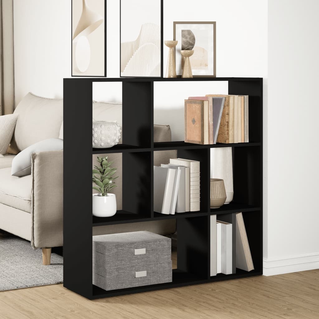 VidaXL Kamerscherm / boekenkast 102x29x103,5 cm bewerkt hout zwart