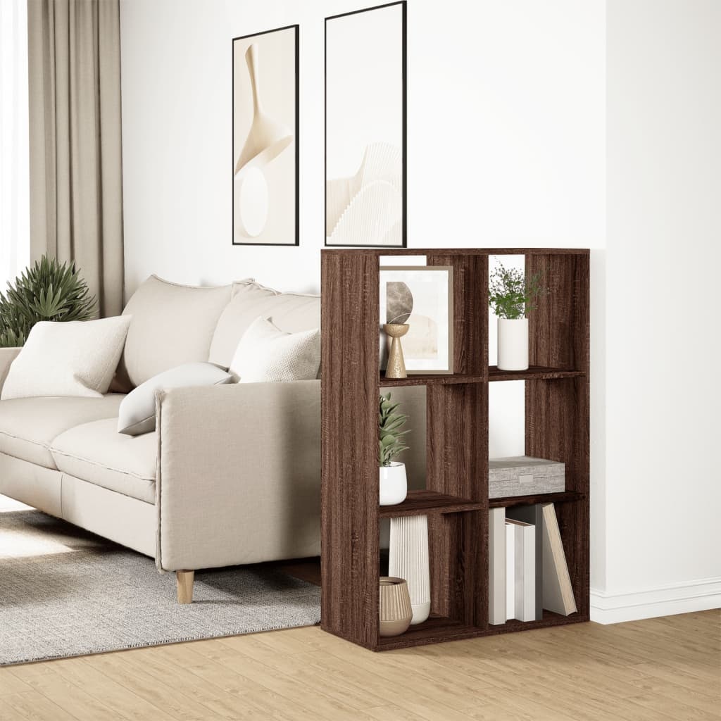 VidaXL Kamerscherm / boekenkast 69,5x29x103,5 cm hout bruin eikenkleur