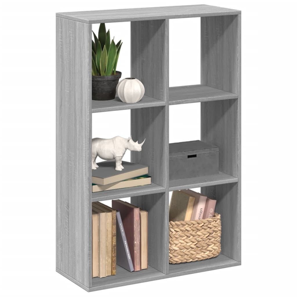 VidaXL Kamerscherm / boekenkast 69,5x29x103,5 cm hout grijs sonoma