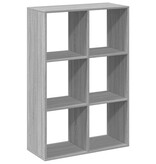 VidaXL Kamerscherm / boekenkast 69,5x29x103,5 cm hout grijs sonoma
