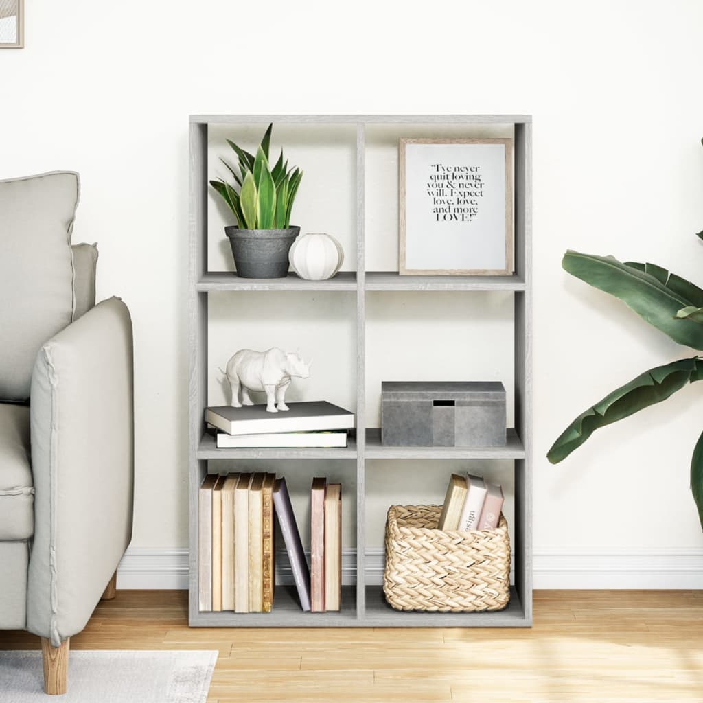 VidaXL Kamerscherm / boekenkast 69,5x29x103,5 cm hout grijs sonoma