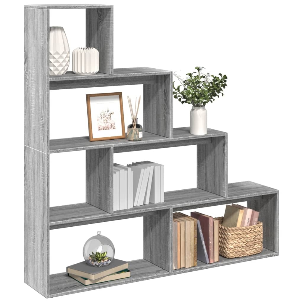 VidaXL Kamerscherm / boekenkast 143,5x29x143,5 cm hout grijs sonoma