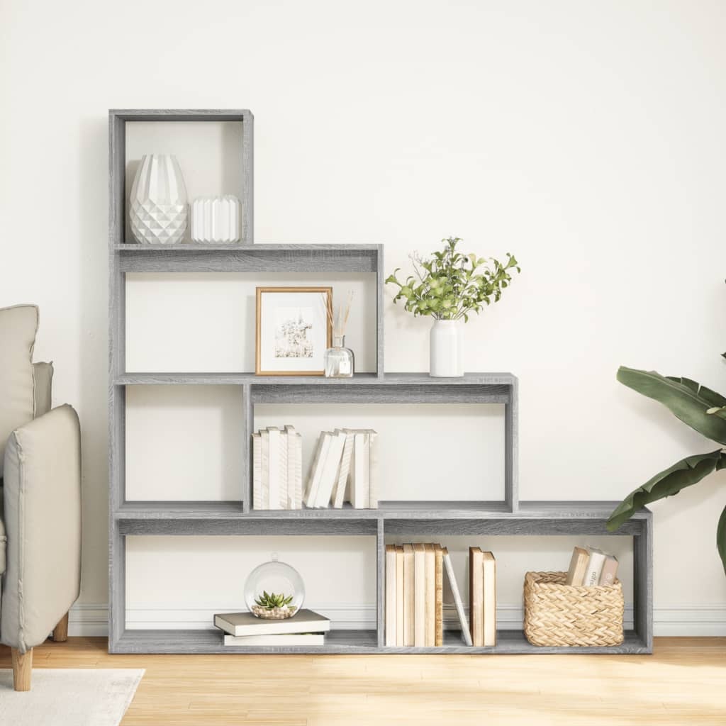VidaXL Kamerscherm / boekenkast 143,5x29x143,5 cm hout grijs sonoma