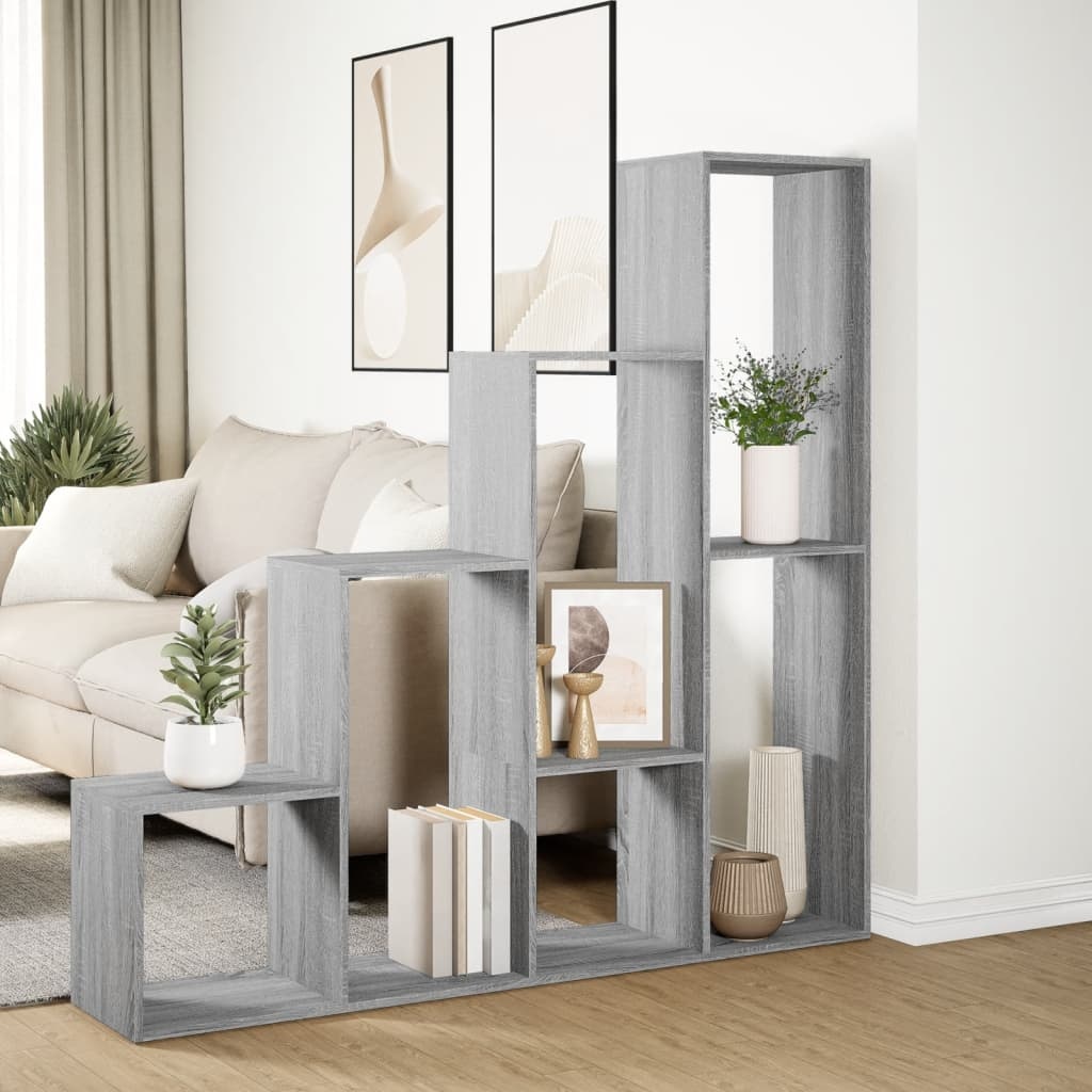 VidaXL Kamerscherm / boekenkast 143,5x29x143,5 cm hout grijs sonoma
