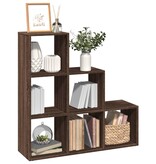 VidaXL Kamerscherm / boekenkast 3-laags 99x29x99 cm hout bruin eiken