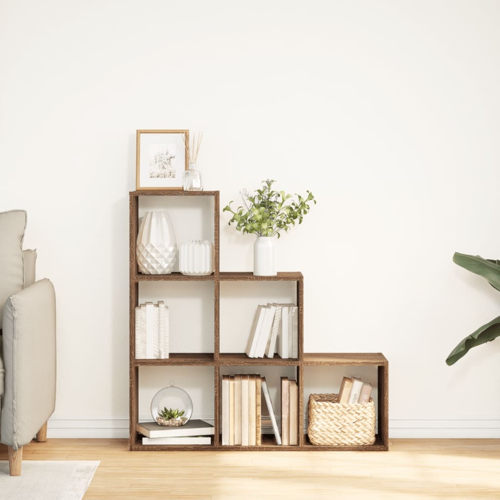 VidaXL Kamerscherm / boekenkast 3-laags 99x29x99 cm hout bruin eiken