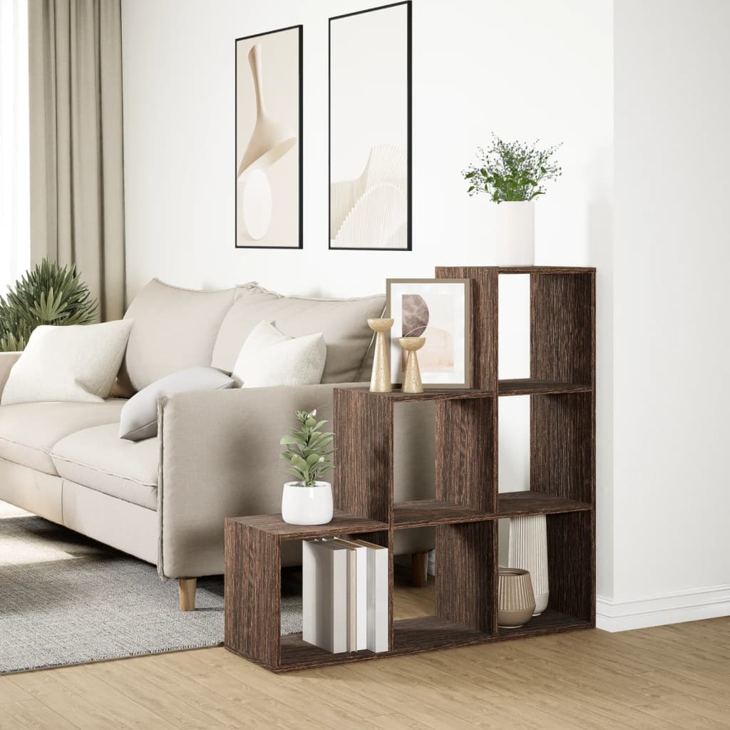 VidaXL Kamerscherm / boekenkast 3-laags 99x29x99 cm hout bruin eiken