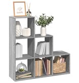 VidaXL Kamerscherm / boekenkast 3-laags 99x29x99 cm hout grijs sonoma