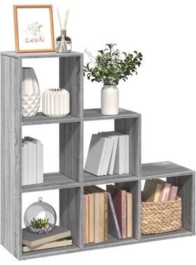 VidaXL Kamerscherm / boekenkast 3-laags 99x29x99 cm hout grijs sonoma