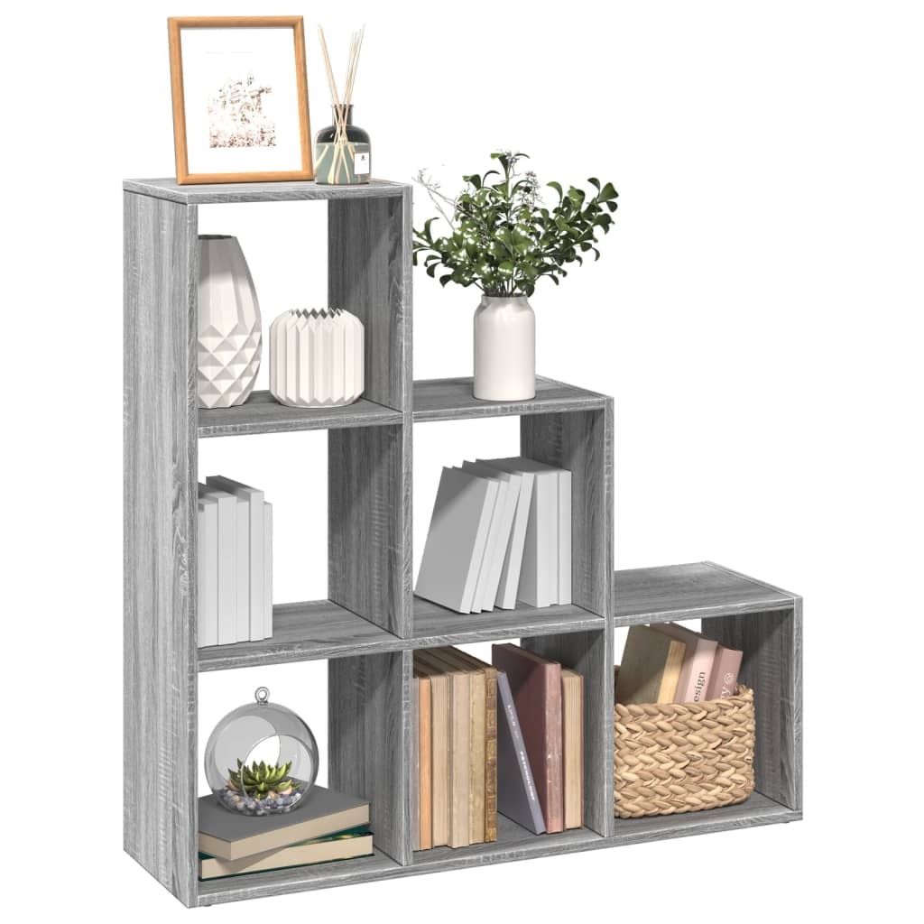 VidaXL Kamerscherm / boekenkast 3-laags 99x29x99 cm hout grijs sonoma