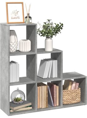 VidaXL Kamerscherm / boekenkast 3-laags 99x29x99 cm hout betongrijs