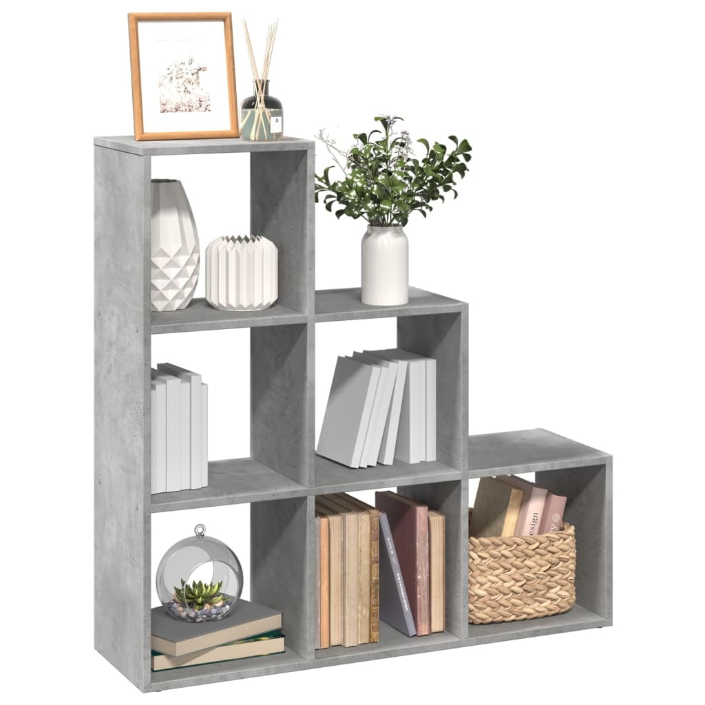 VidaXL Kamerscherm / boekenkast 3-laags 99x29x99 cm hout betongrijs