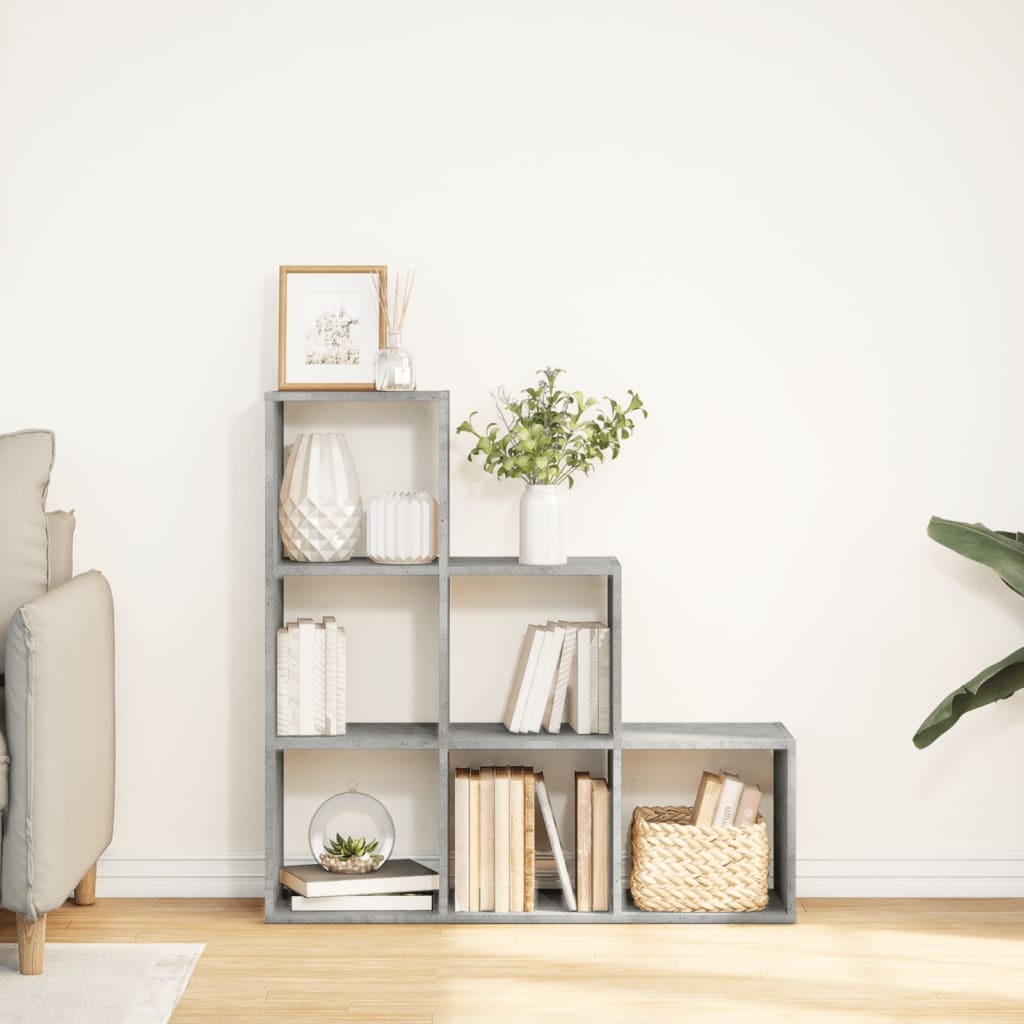 VidaXL Kamerscherm / boekenkast 3-laags 99x29x99 cm hout betongrijs