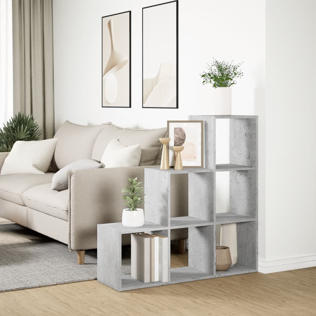 VidaXL Kamerscherm / boekenkast 3-laags 99x29x99 cm hout betongrijs