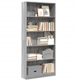 VidaXL Boekenkast 80x24x176 cm bewerkt hout grijs sonoma eikenkleurig