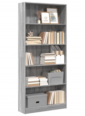 VidaXL Boekenkast 80x24x176 cm bewerkt hout grijs sonoma eikenkleurig