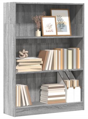 VidaXL Boekenkast 80x24x109 cm bewerkt hout grijs sonoma eikenkleurig
